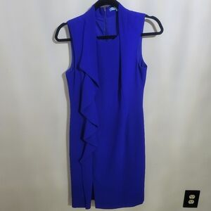 Antonio Melani Vibrant Blue Sleeveless Slit Dress Size 4